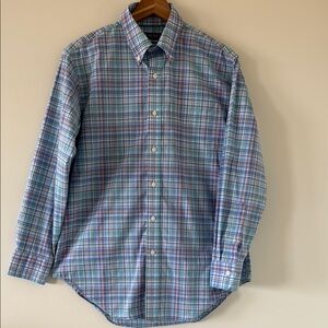 Ralph Lauren Classic Fit Spring Plaid No Iron Casual Button Down Shirt Fresh!